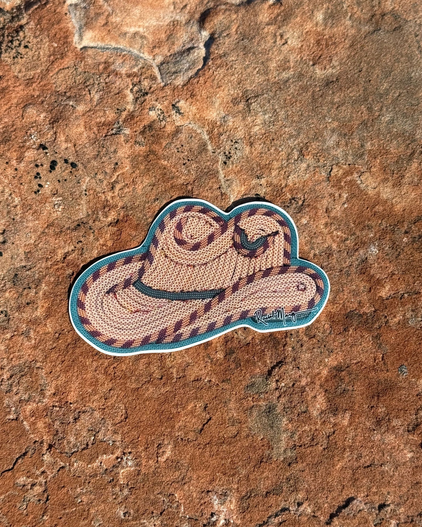 Western Hat Rope Art Sticker