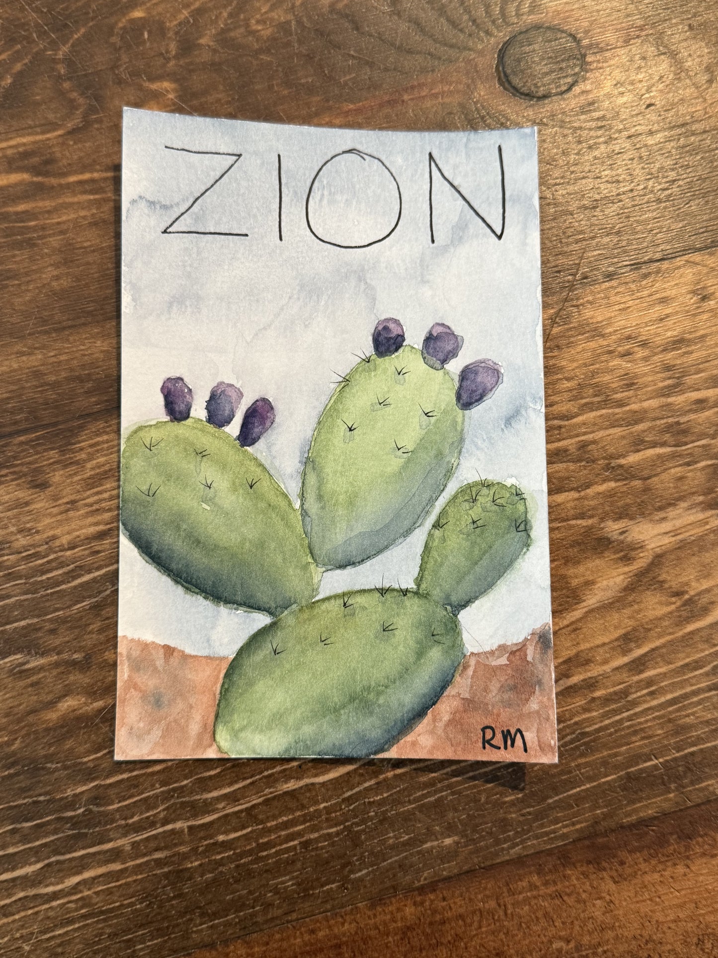 Original Watercolor Postcard